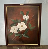 Framed Painting of Magnolias
