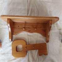 Wood shelf & key holder