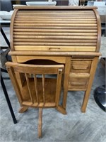 Child's Roll Top Desk & Chair