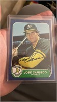 Jose Canseco 1986 Fleer Signed Auto Rc