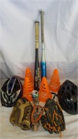 Baseball Bats, Bike Helmets, Cones, Etc
