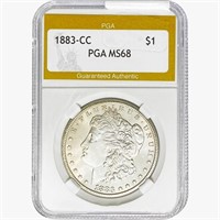 1883-CC Morgan Silver Dollar PGA MS68