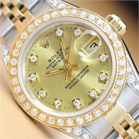 Rolex Ladies Datejust Sapphire Diamond Watch