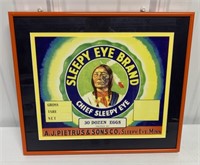 framed Sleepy Eye Brand Egg package label