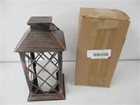 "As Is" 14" Tall Vintage Candle Solar Lantern with