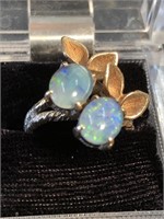 Vintage opal ring in gold colored setting.