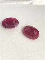 Faceted oval Rubys 3 carats each