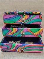 Groovy Jewelry Box w/ Jewelry and More