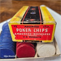 Vintage Poker Chips & Dominos Lot of 2