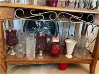 Collection of glass vases & more