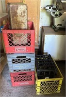 5 Milk Crates & Old tackle box