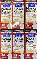 6 PACK Nasal Relief Spray, 12 Hour Pump Mist