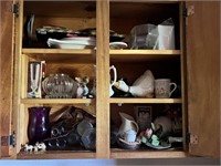 Contents of Cabinet - Glass Ware, Décor+