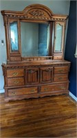 Solid Wood 2pc Dresser with Mirror