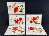 Japanese Poem Cards with Preserved Butterflies