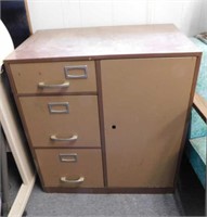 Metal filing cabinet w/ safe, 30" x 18" x 33",