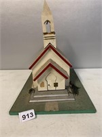 WOODEN MODEL OF CHURCH FOR TRAIN BOARD OR WINDOW