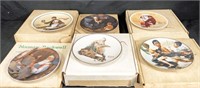 6 Norman Rockwell Plates & Knowles Plates