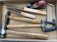 Ball Peen Hammers, Wire Brushes, Hacksaw, and