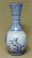 Large Spanish Talavera Pottery Vase.