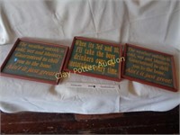 3 Wooden Wall Decor Signs