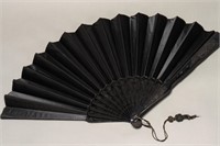 Victorian Black Lace Fan,