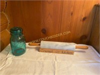 Marble Rolling Pin and Holder