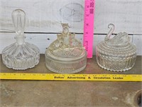 Glass powder/perfume containers