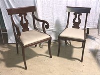 (6) Antique Mahogany Grecian-Style Dining Chairs