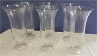 6 Large Glass Vases 14"h