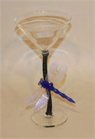 2007 Miton Townsend Blue Dragonfly Martini Stem