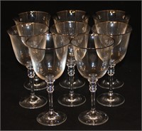 (8) Ralph Lauren Landon Platinum Wine Glasses