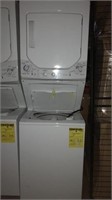 White GE Double Stack Washer & Dryer Q