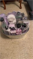 New bath items, basket. Lotions, bath, salts