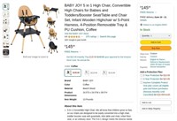 B3396  BABY JOY 5-in-1 High Chair W/ 5-Pt Harness