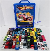 Lot of 50 Hot Wheels with Carry Case