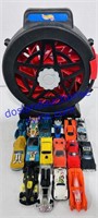 16 Hot Wheels with Rotary Carry Case