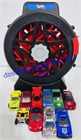 10 Hot Wheels with 16 Car Rotary Case