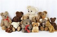 14 Vtg. Stuffed Plush Teddy Bears, Koalas & Cat