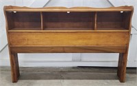(AD) Vintage Maple Headboard w/ Built-in Shelves