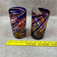 Swirl Art Glass Tumblers