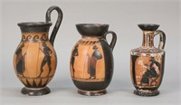 3 Greek Style Black Figure Pottery Vessels