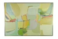 "Yellow Planes" Abstract Oil on Canvas, Ann Bens