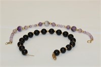 2pc 14k gold Onyx Bracelet & 14k gold Amethyst