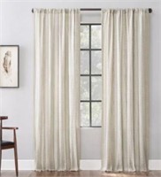 Slub Texture Stripe Cotton Curtain 2 panels