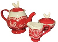 NEW Temp-tations Rooster Tea Set