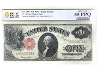 1917 $1 Legal Tender Note PCGS AU55 PPQ