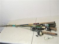 Lot of Vintage Fishing Rods & Reels - Zebco &
