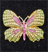 Butterfly Rhinestone Brooch Pin