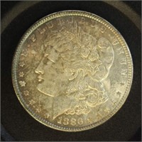 US Coins 1886 Morgan Silver Dollar, circulated